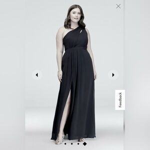David’s Bridal Crepe One-Shoulder Gown